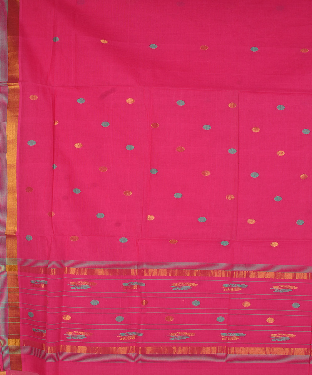 Pink handwoven venkatagiri cotton saree