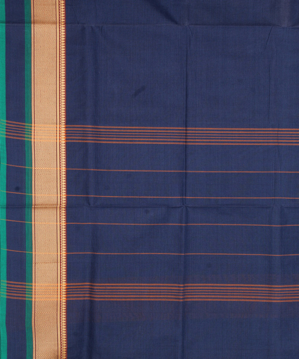 Blue grey handloom cotton venkatagiri saree