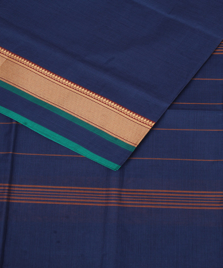 Blue grey handloom cotton venkatagiri saree