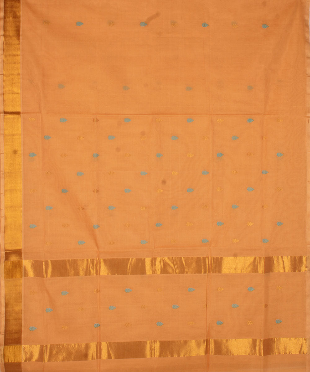Light orange handloom cotton venkatagiri saree