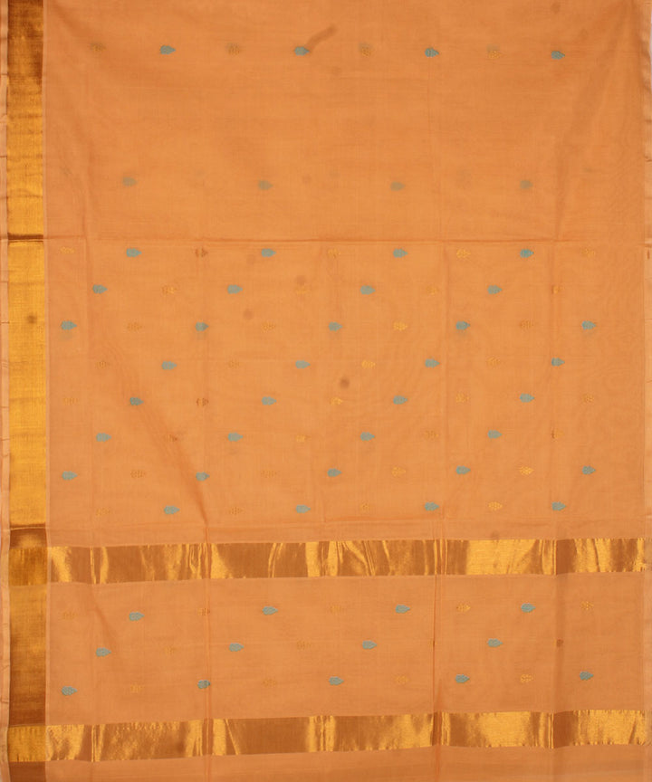 Light orange handloom cotton venkatagiri saree