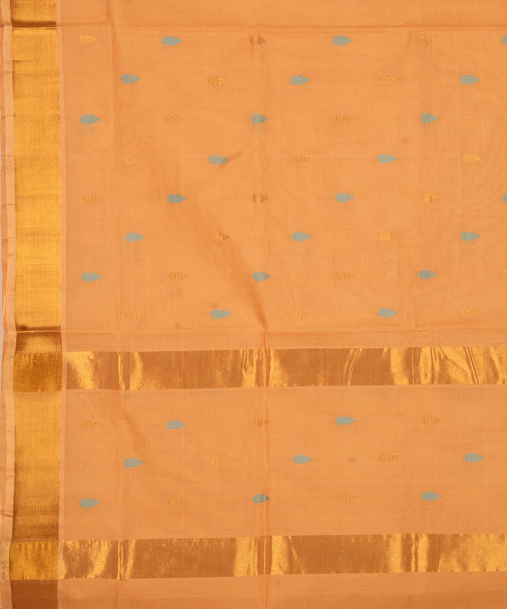 Light orange handloom cotton venkatagiri saree