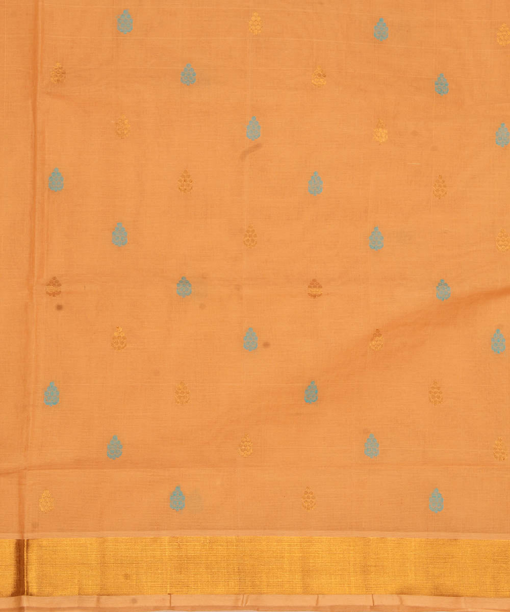 Light orange handloom cotton venkatagiri saree