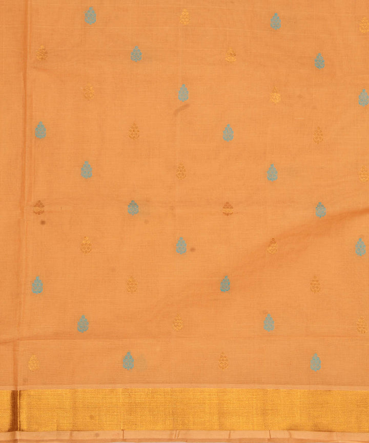 Light orange handloom cotton venkatagiri saree