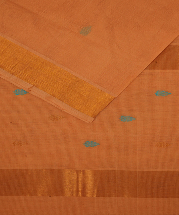 Light orange handloom cotton venkatagiri saree