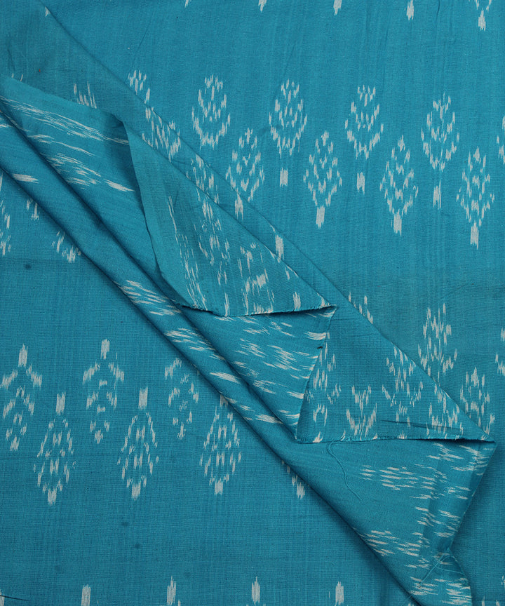 Sky blue handwoven cotton pochampally ikat fabric