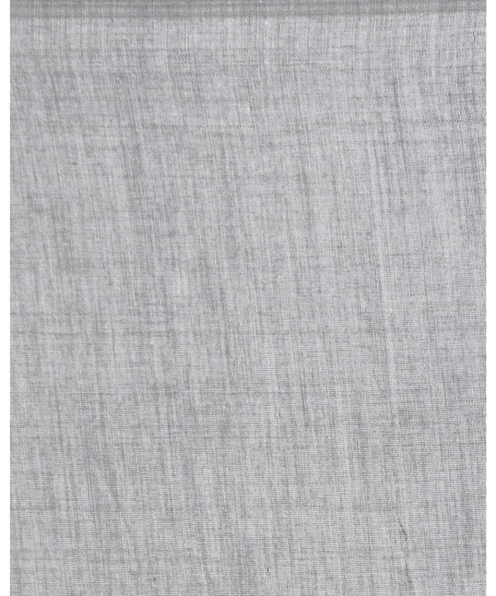 Silver grey handloom bengal cotton saree
