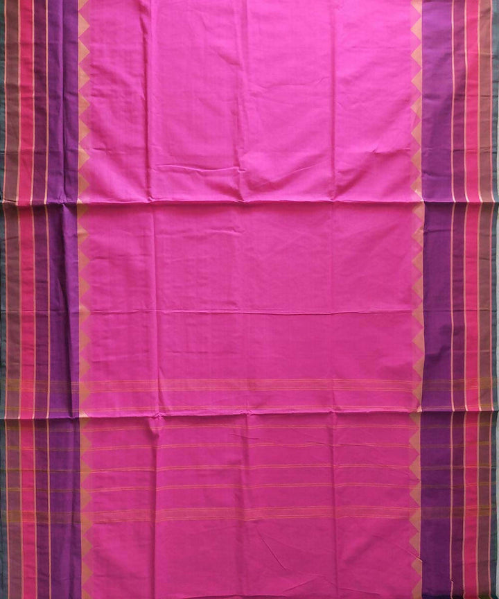 Venkatagiri light pink hand woven cotton saree