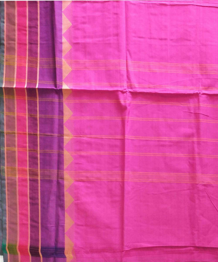 Venkatagiri light pink hand woven cotton saree