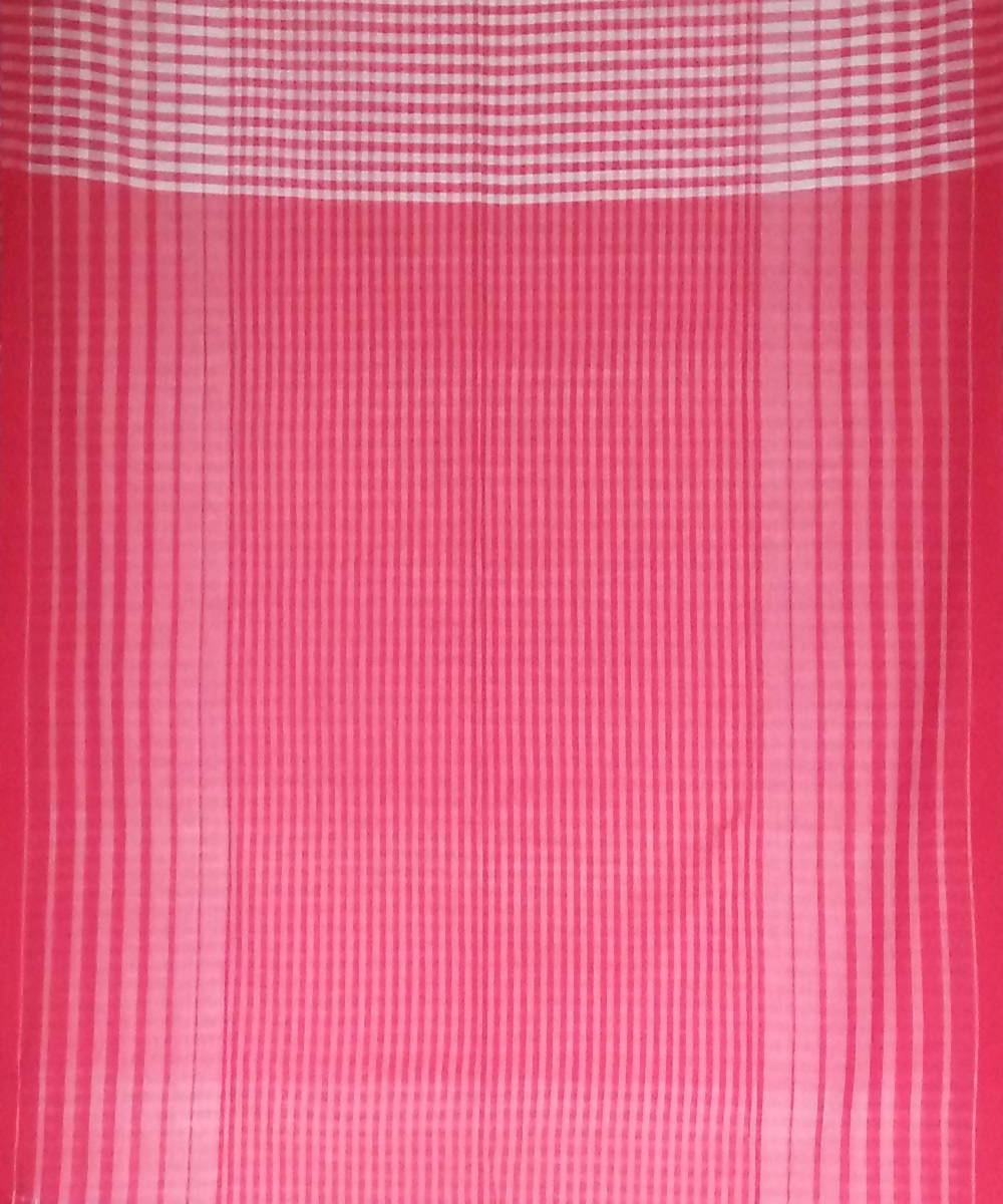 White Red Green Bengal Handloom Gamcha Cotton Saree