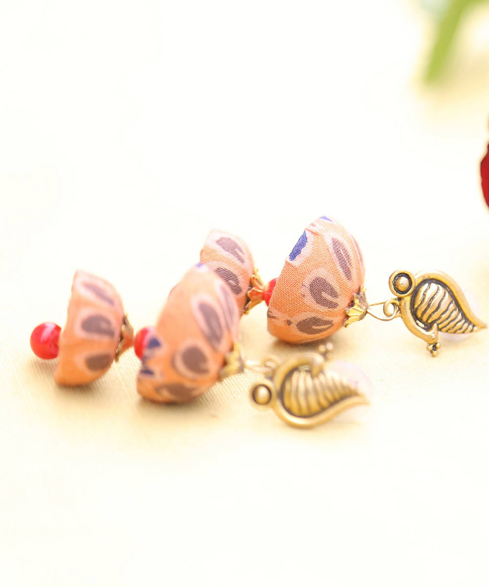Peacock orange double jhumka
