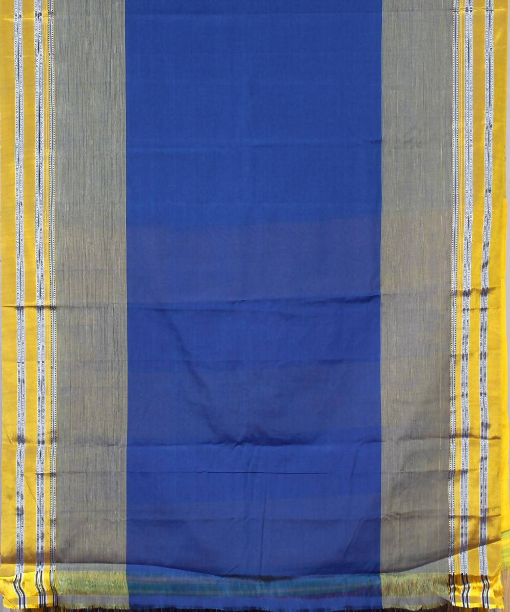 royal blue handwoven gomi teni border ilkal saree