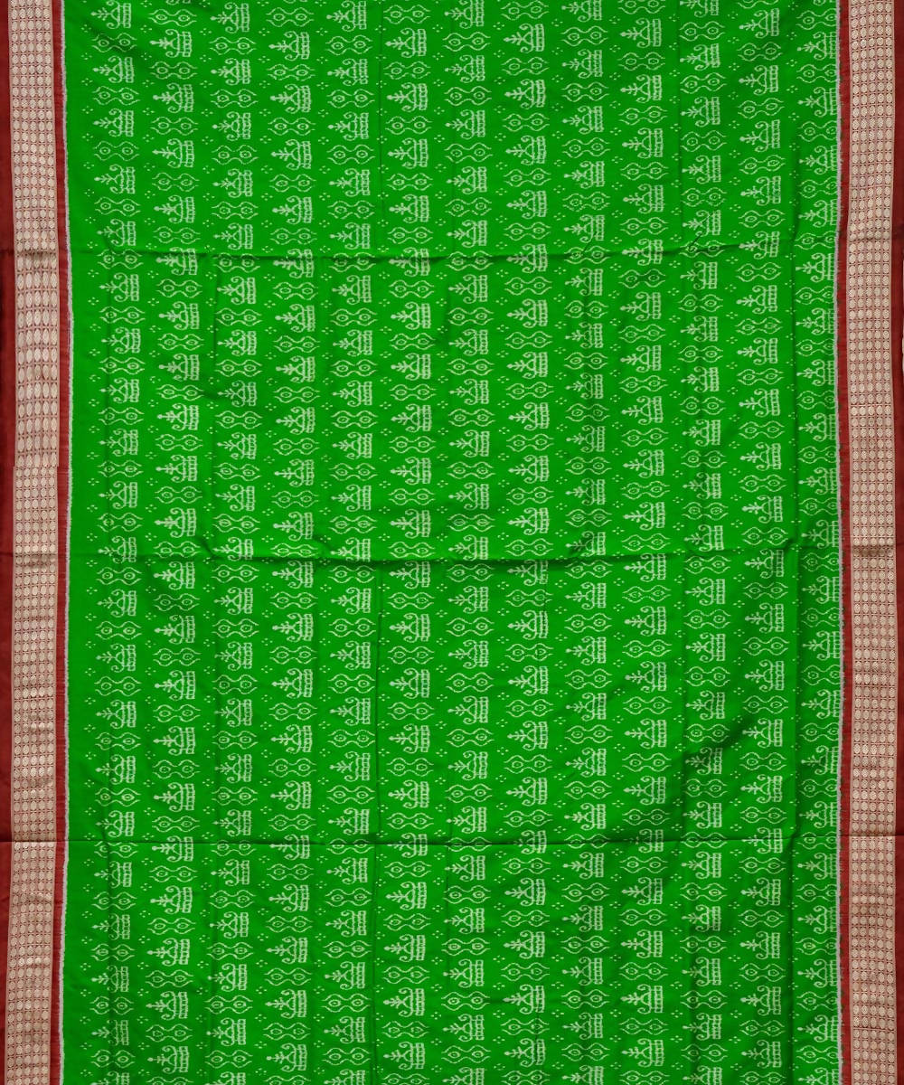 Dark green ikat silk handloom sambalpuri saree