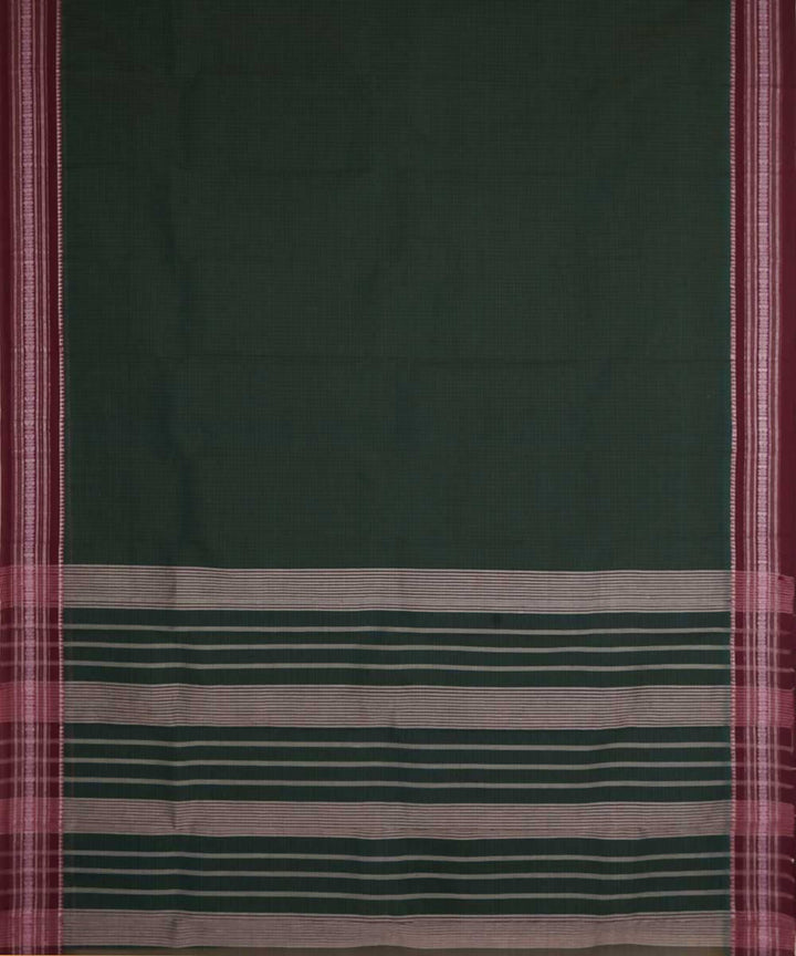 Dark green handwoven cotton narayanpet saree