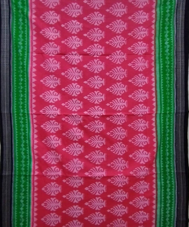 Pink black cotton handloom handloom odisha saree