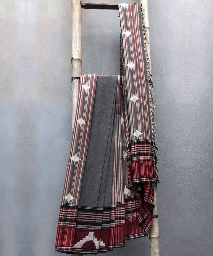 Multicolor handwoven extra weft cotton saree