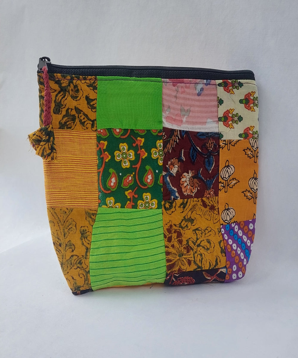 Multicolor handcrafted patchwork cotton bottle cover