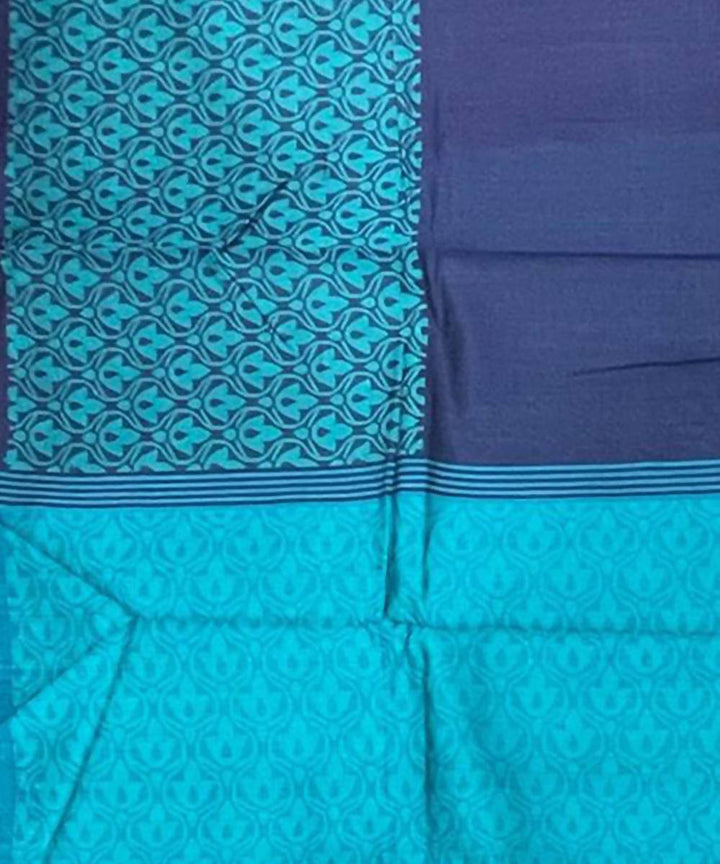 Navi blue and sky blue handwoven tussar silk saree