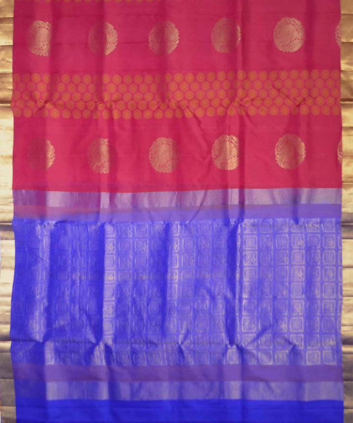 Fuchsia Violet Handloom Soft Silk Saree