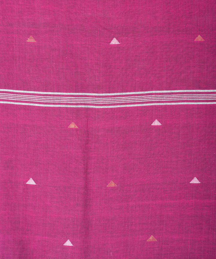 Magenta handwoven cotton jamdani saree