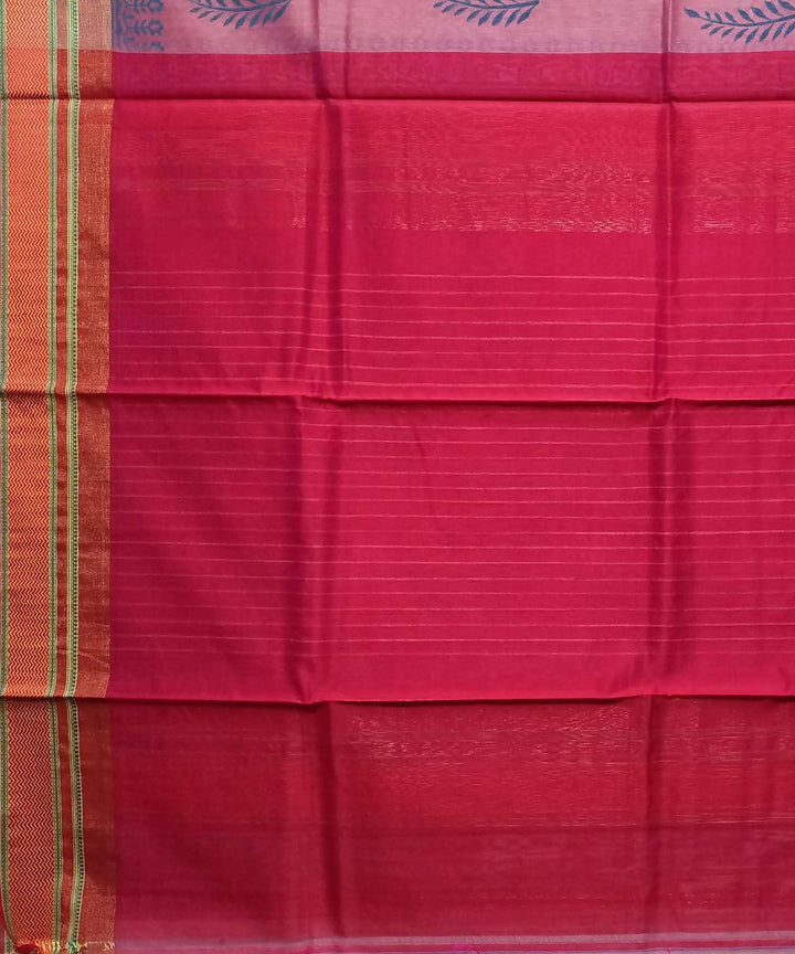 Charm pink handwoven cotton silk maheshwari saree