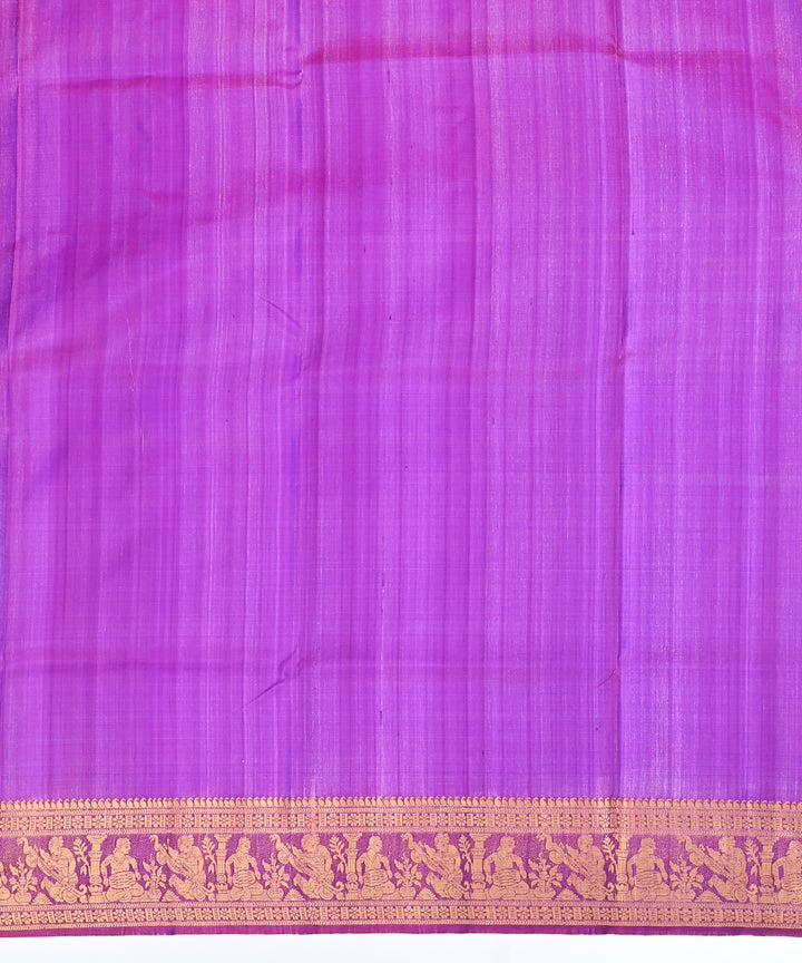 Purple golden zari handwoven silk baluchari saree