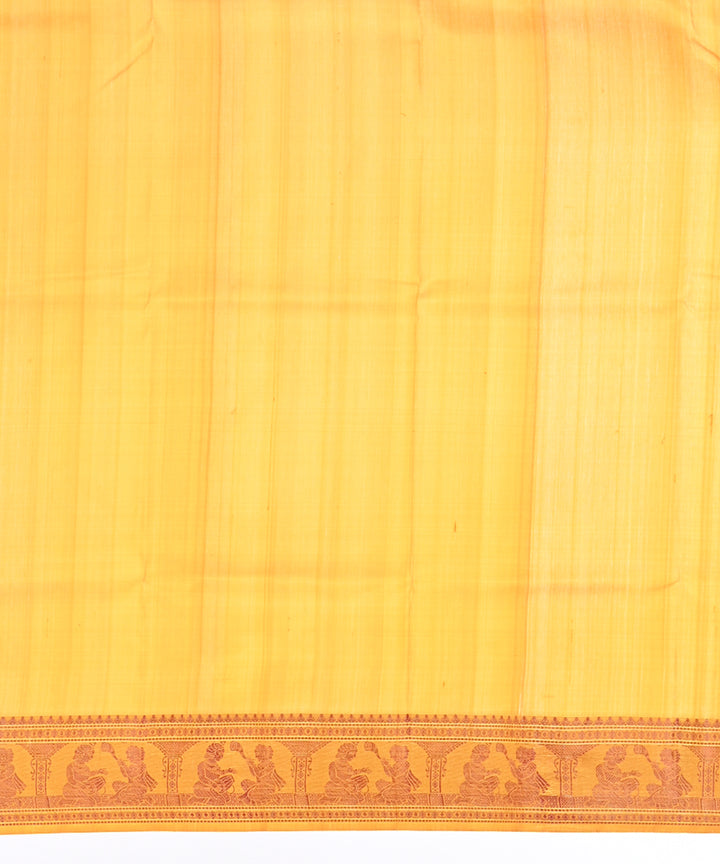 Mustard handwoven silk baluchari saree