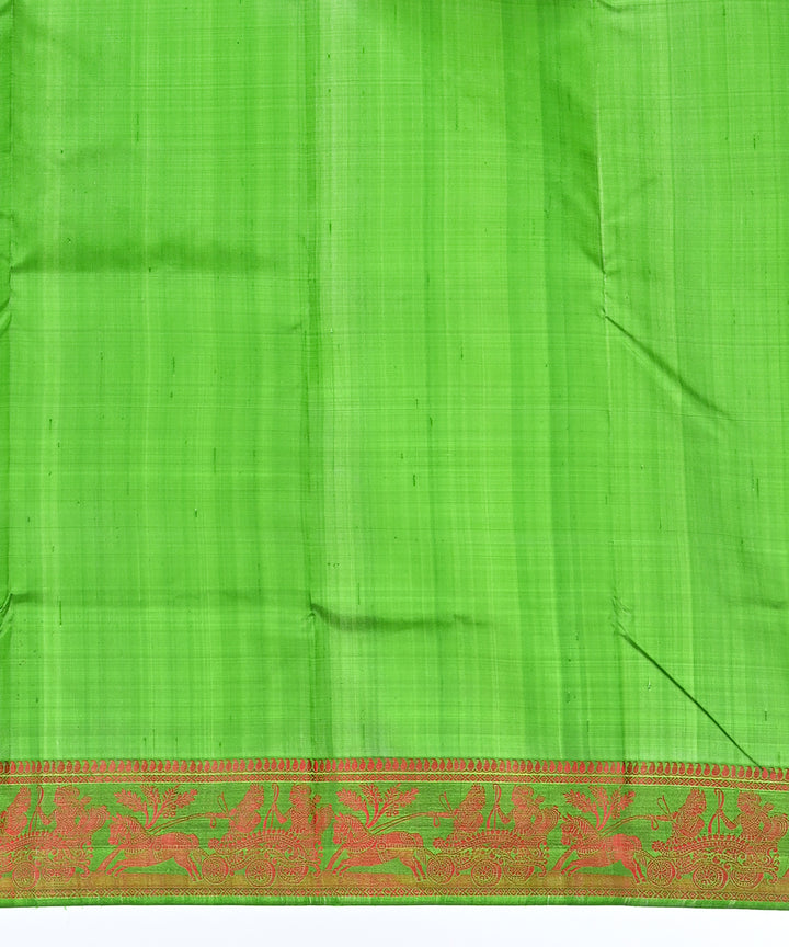 Green and red handwoven silk baluchari saree