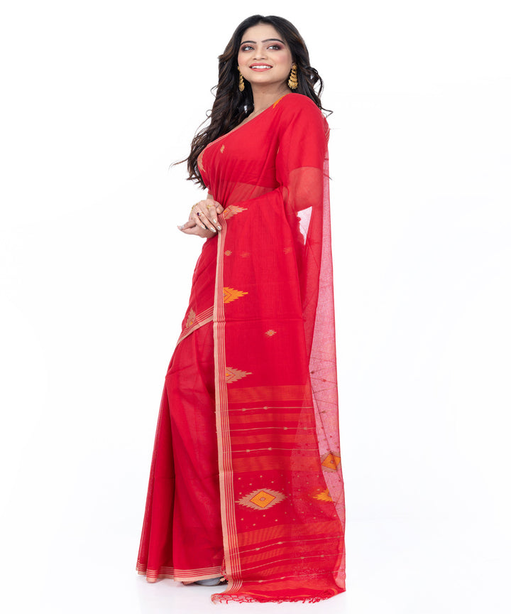 Red cotton handloom bengal saree