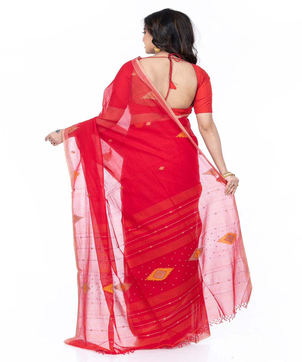 Red cotton handloom bengal saree