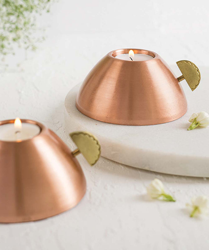 Handmade copper karanji diwali tealight