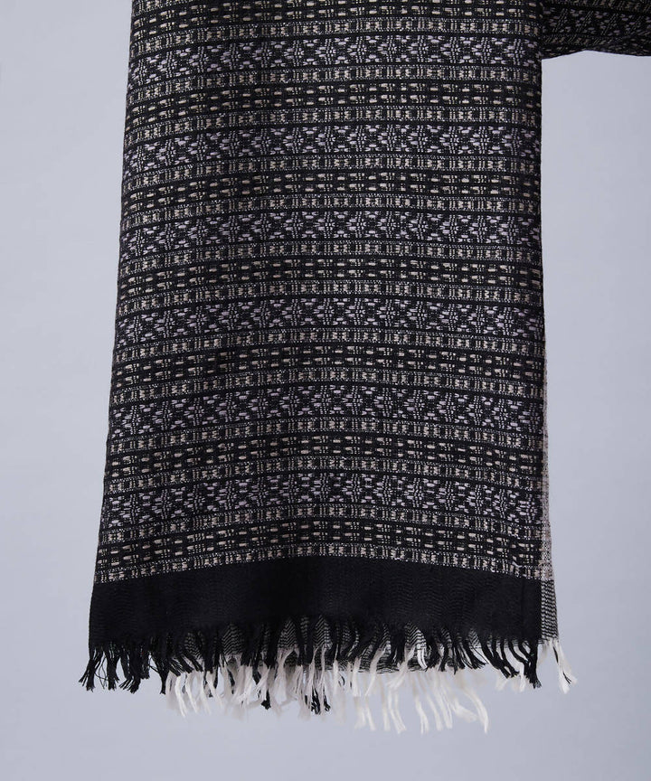 Pink handwoven panchachuli wool lambswool shawl