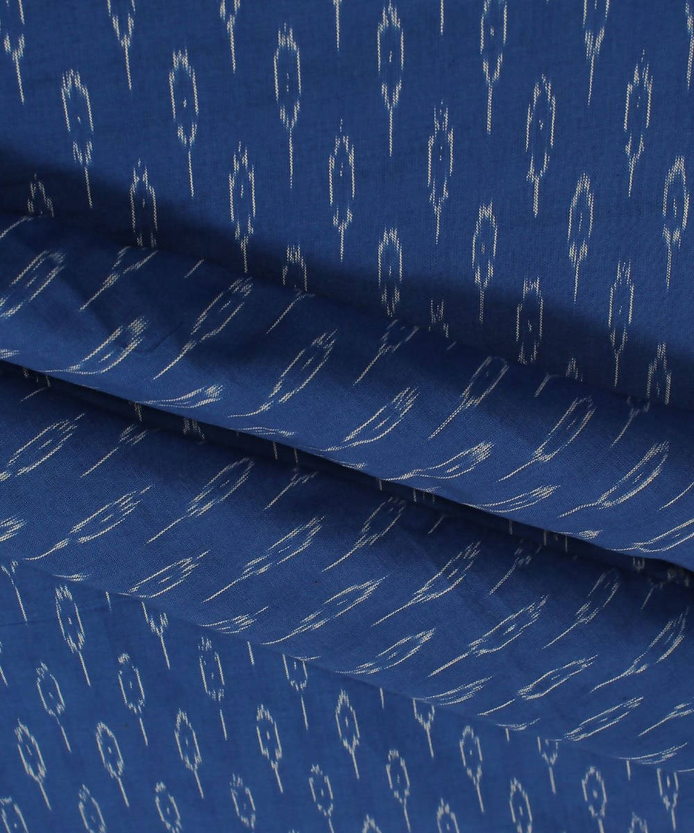 0.4m Blue cotton ikat handloom fabric