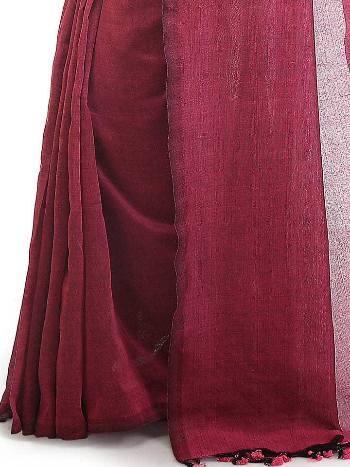 Purple bengal handloom pure cotton saree