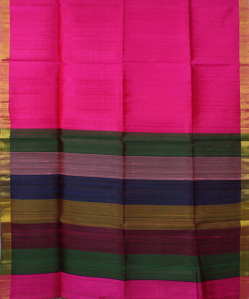 pink karnataka handwoven raw silk saree