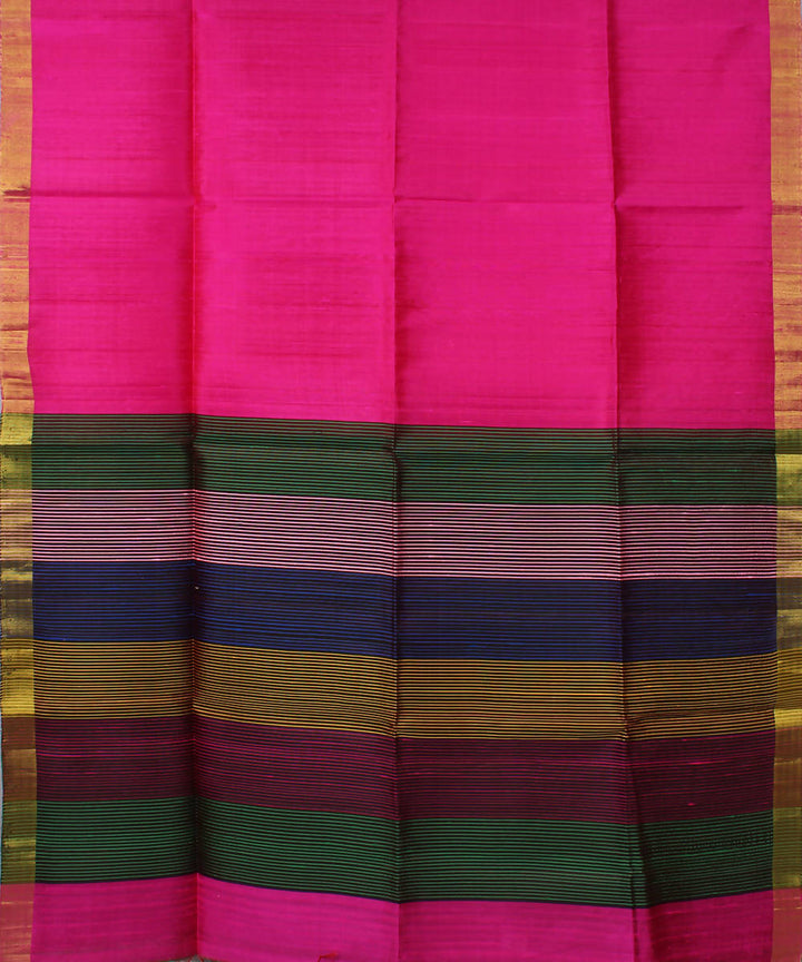 pink karnataka handwoven raw silk saree