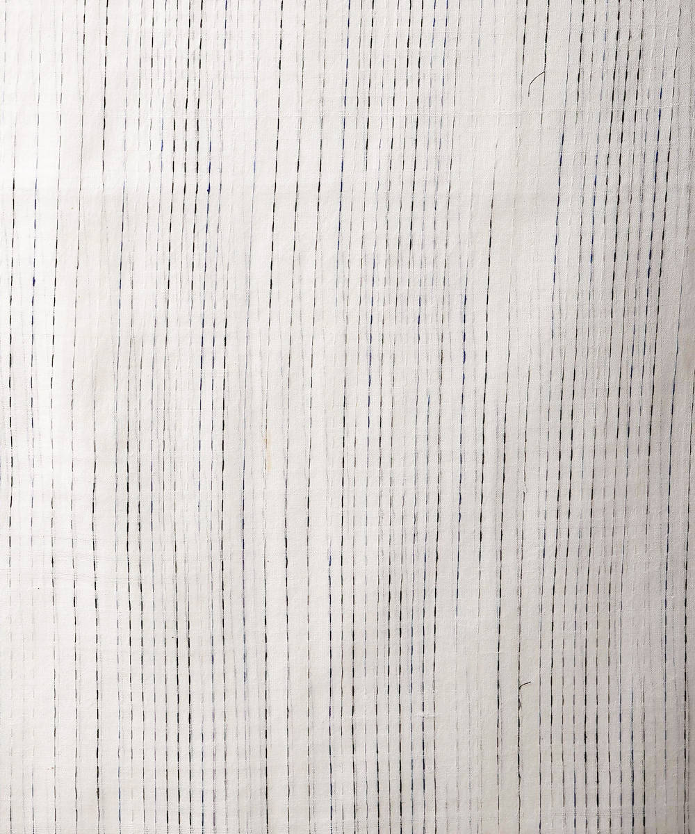 Handwoven cotton white kantha work stole