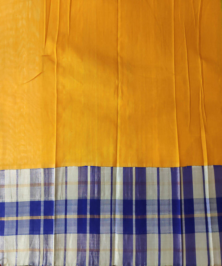 Yellow handwoven venkatagiri cotton silk saree