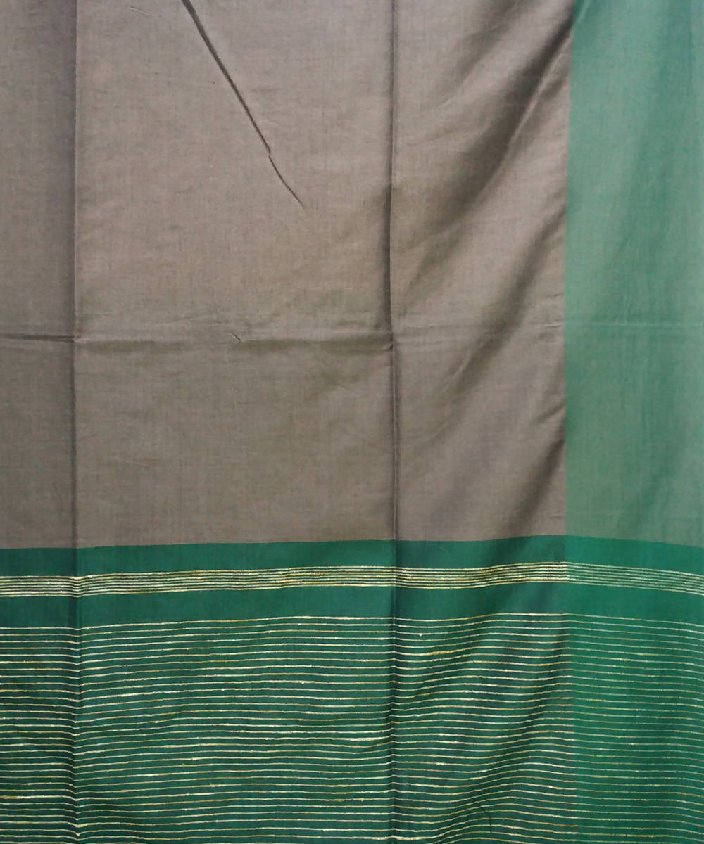 Bengal handspun handwoven cotton brown saree