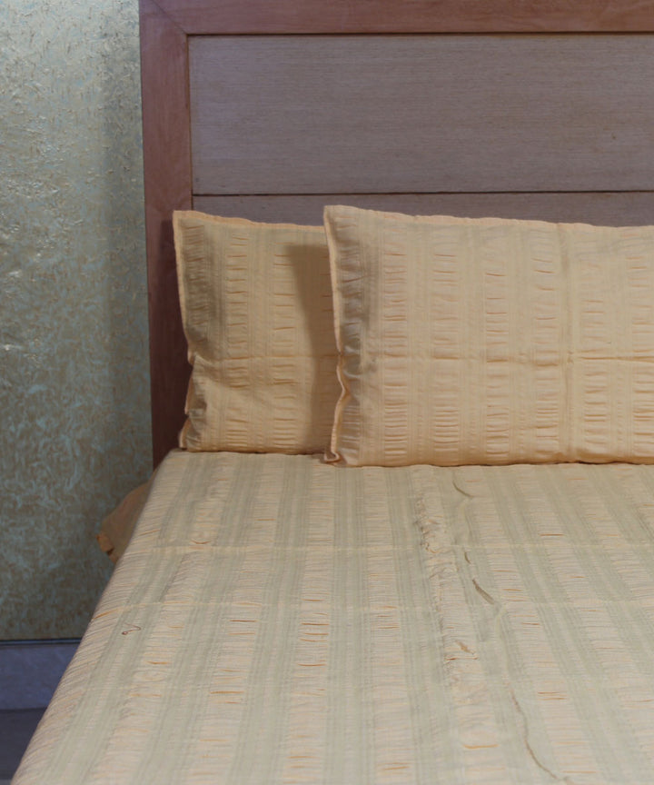 Handloom Cream Cotton Bedcover