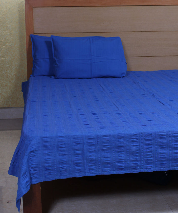 Handloom Blue Cotton Bedcover