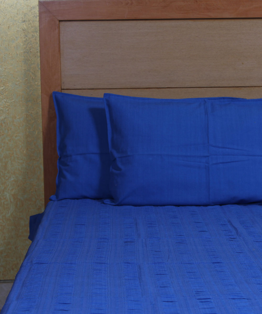 Handloom Blue Cotton Bedcover