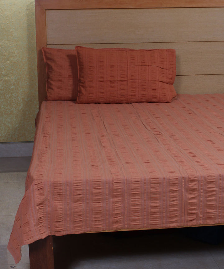 Handloom Brown Cotton Bedcover