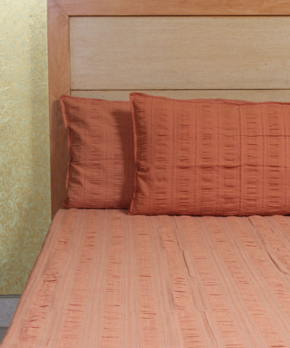 Handloom Brown Cotton Bedcover