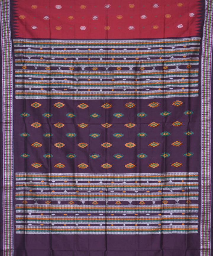 Bulgarian rose burgundy handwoven silk bomkai saree