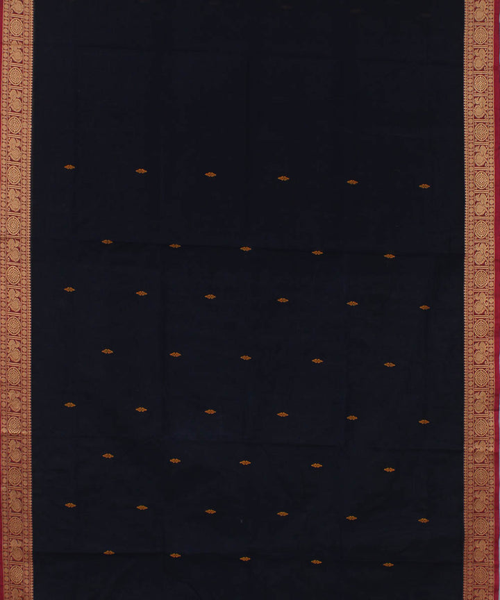 Navy Blue cotton handwoven venkatagiri saree