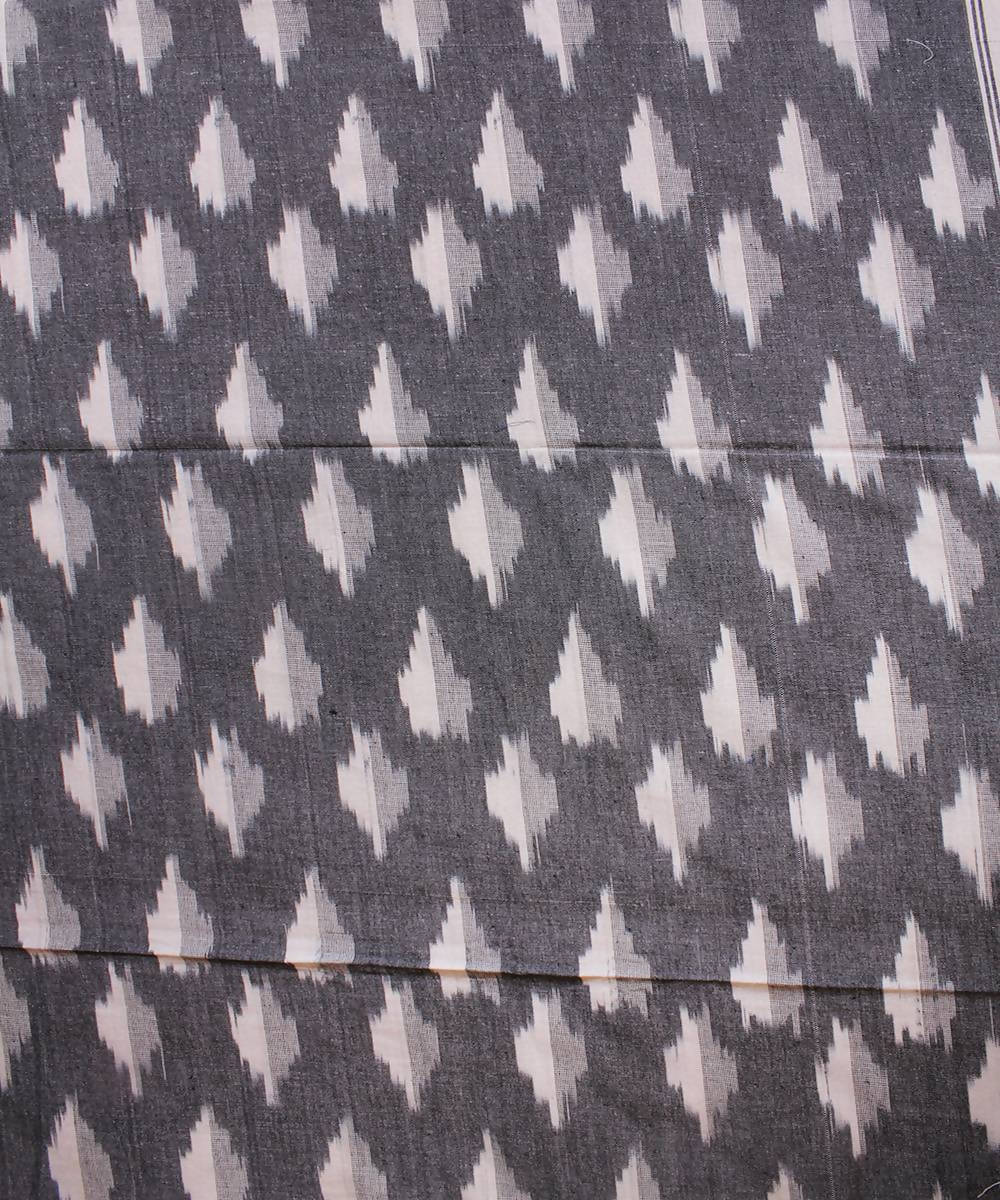 Grey Handwoven Ikkat Cotton Bedsheet