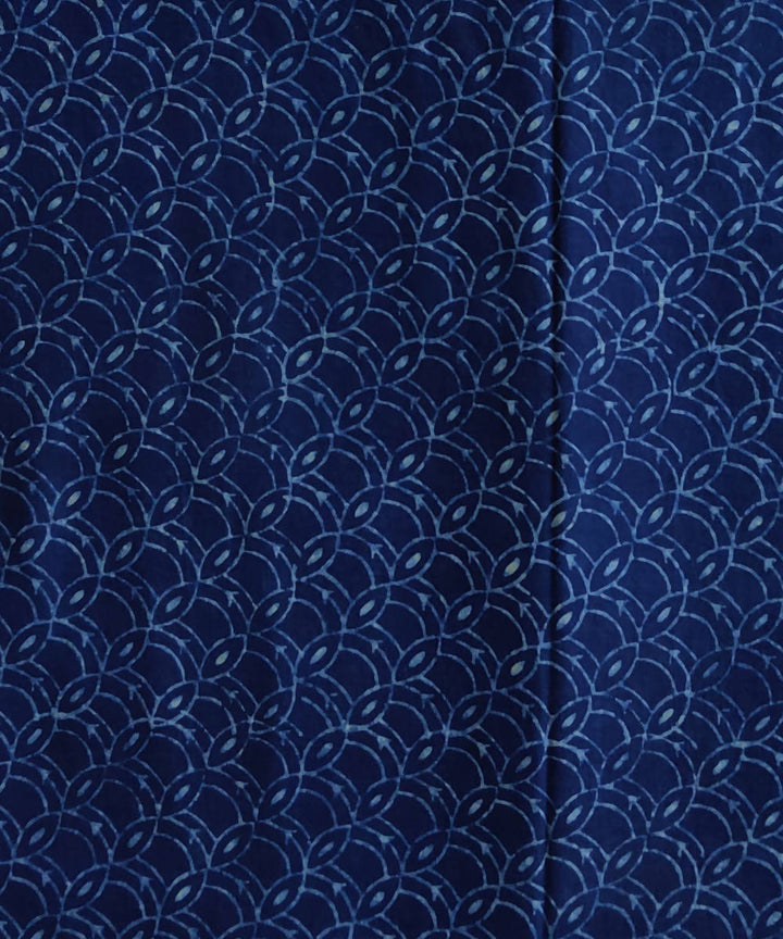 Natural dye blue white dabu print handspun handloom cotton kurta fabric (2.5m per qty)