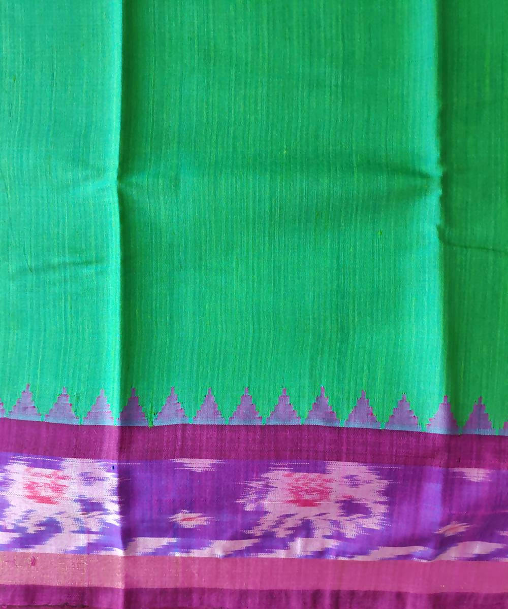 Light green with purple handwoven gadwal silk saree