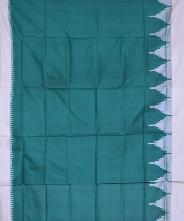 Teal green handwoven silk ikat sambalpuri saree